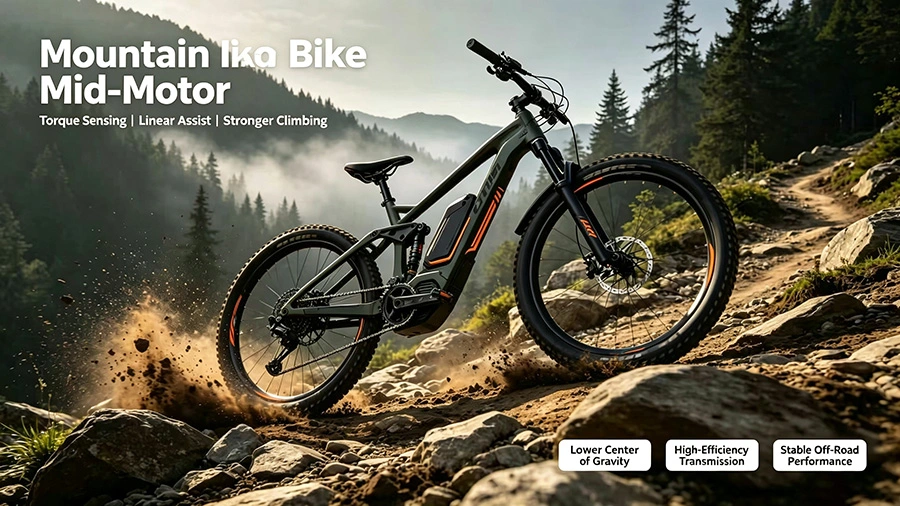 Mountain E-Bike Mid-Drive Motor